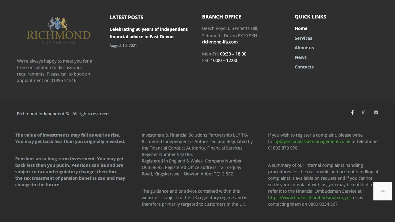 Richmond Independent website preview