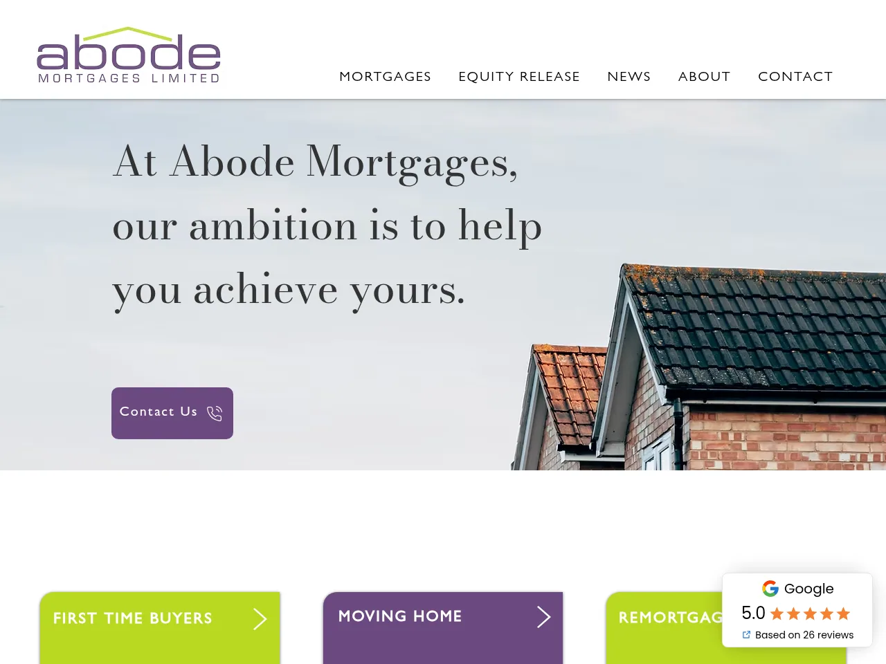 Abode Mortgages website preview