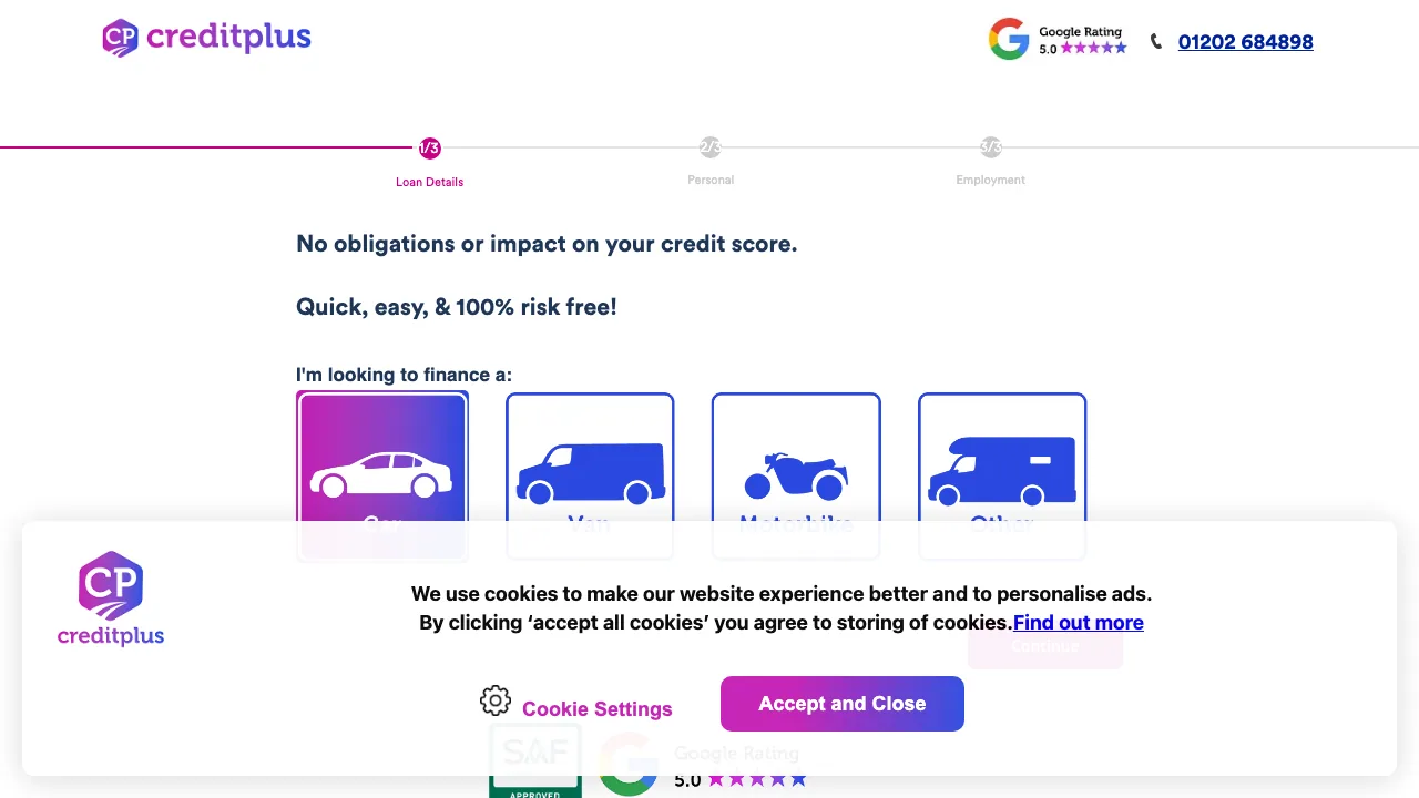 Creditplus website preview