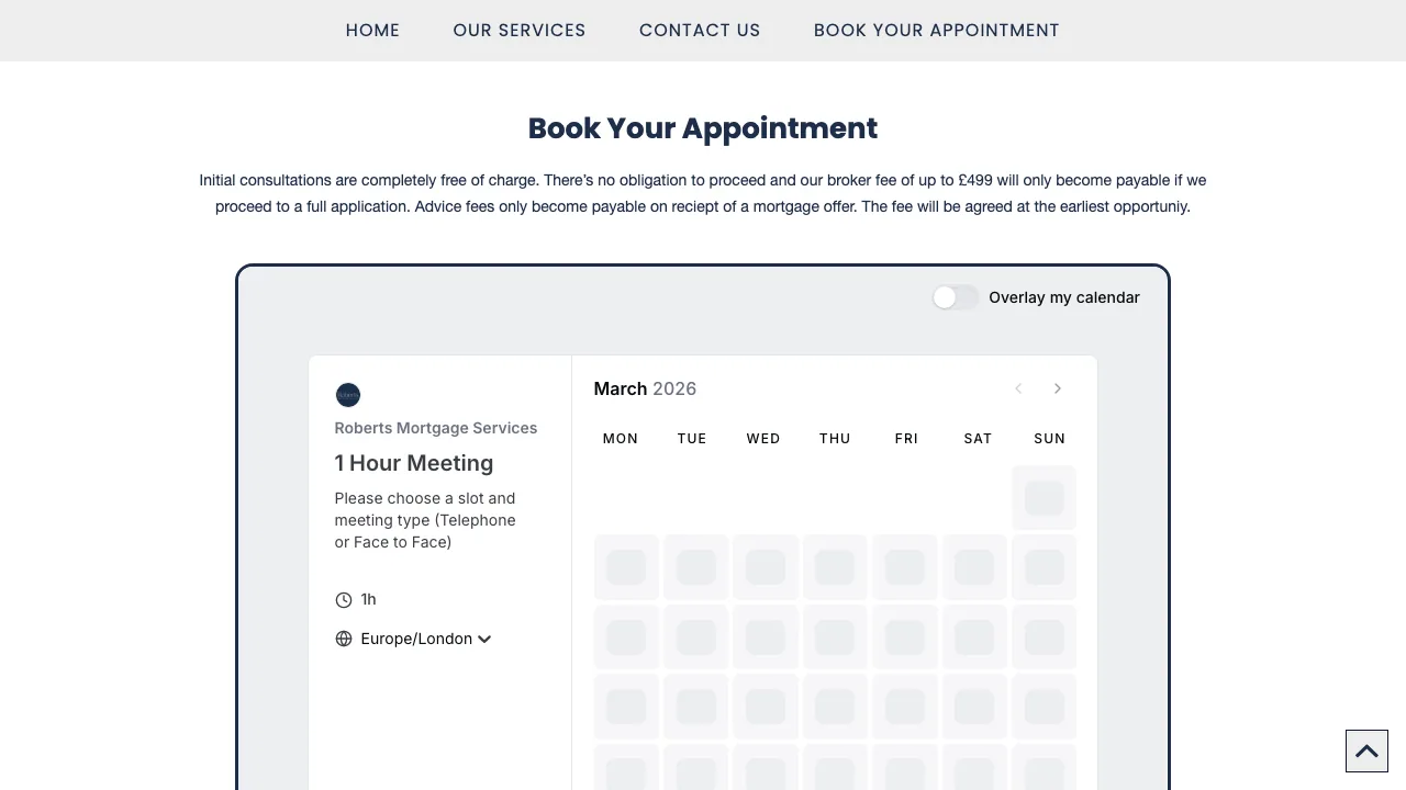Roberts Mortgage Services website preview