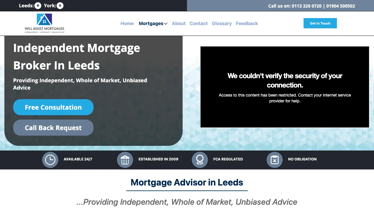 Will Assist Mortgages Leeds website preview