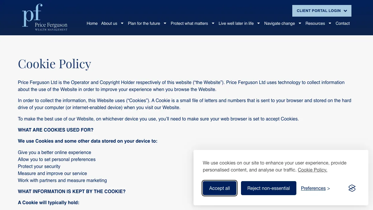 Price Ferguson Ltd website preview