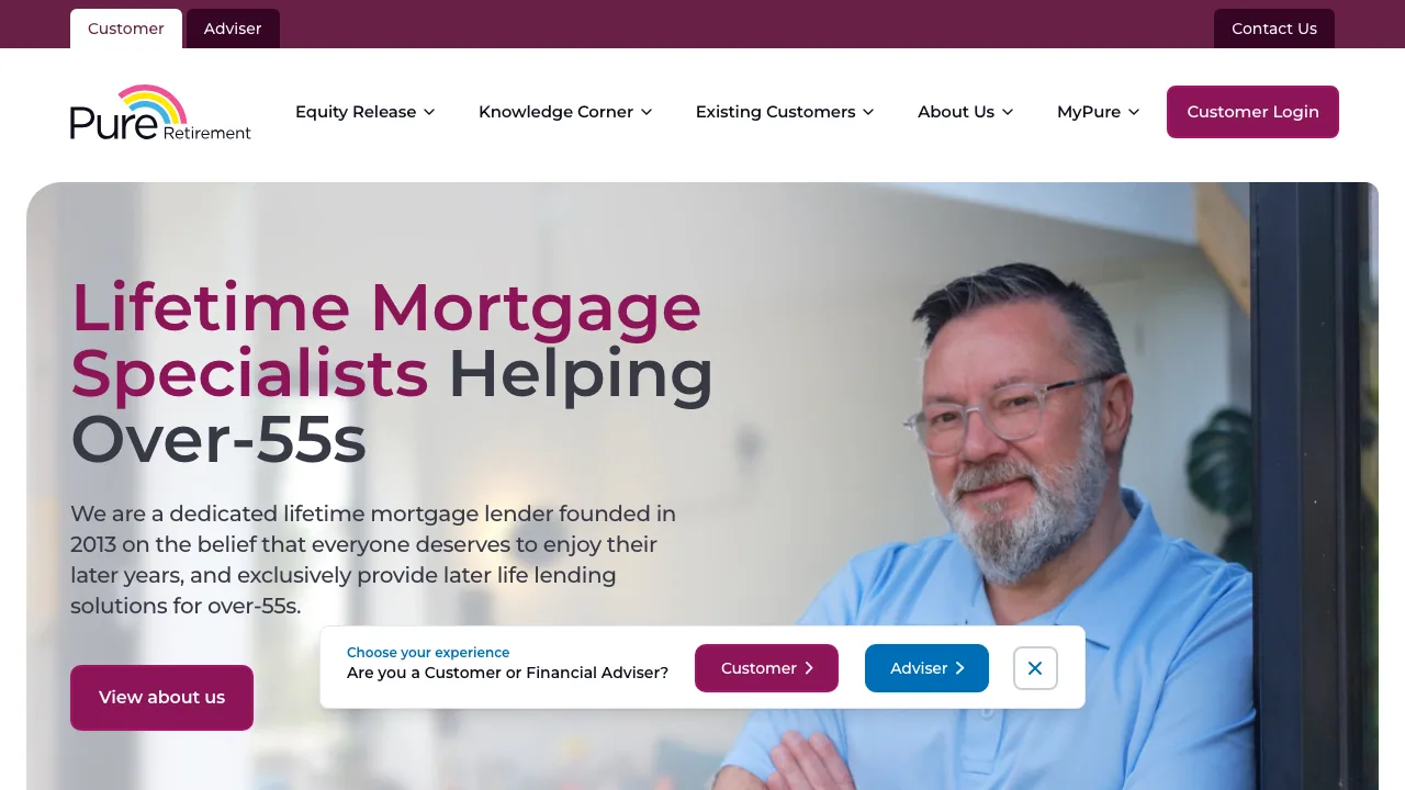 Pure Retirement Ltd website preview
