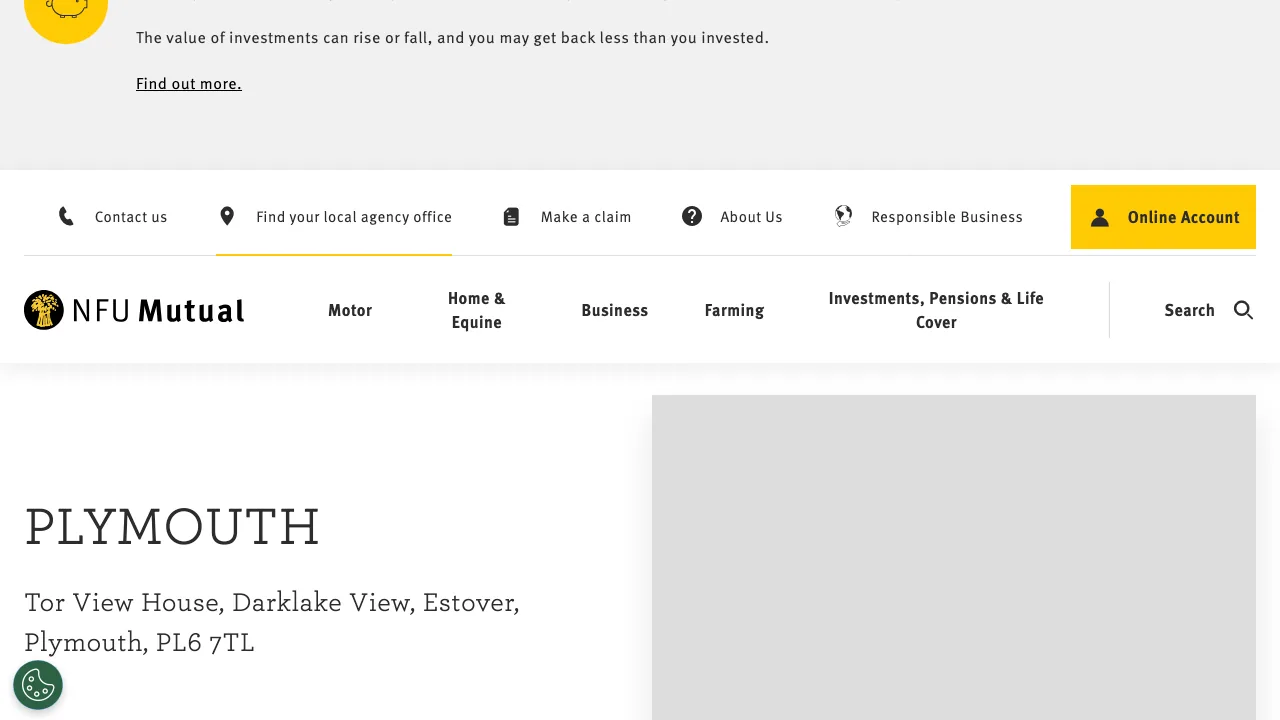 NFU Mutual Plymouth website preview