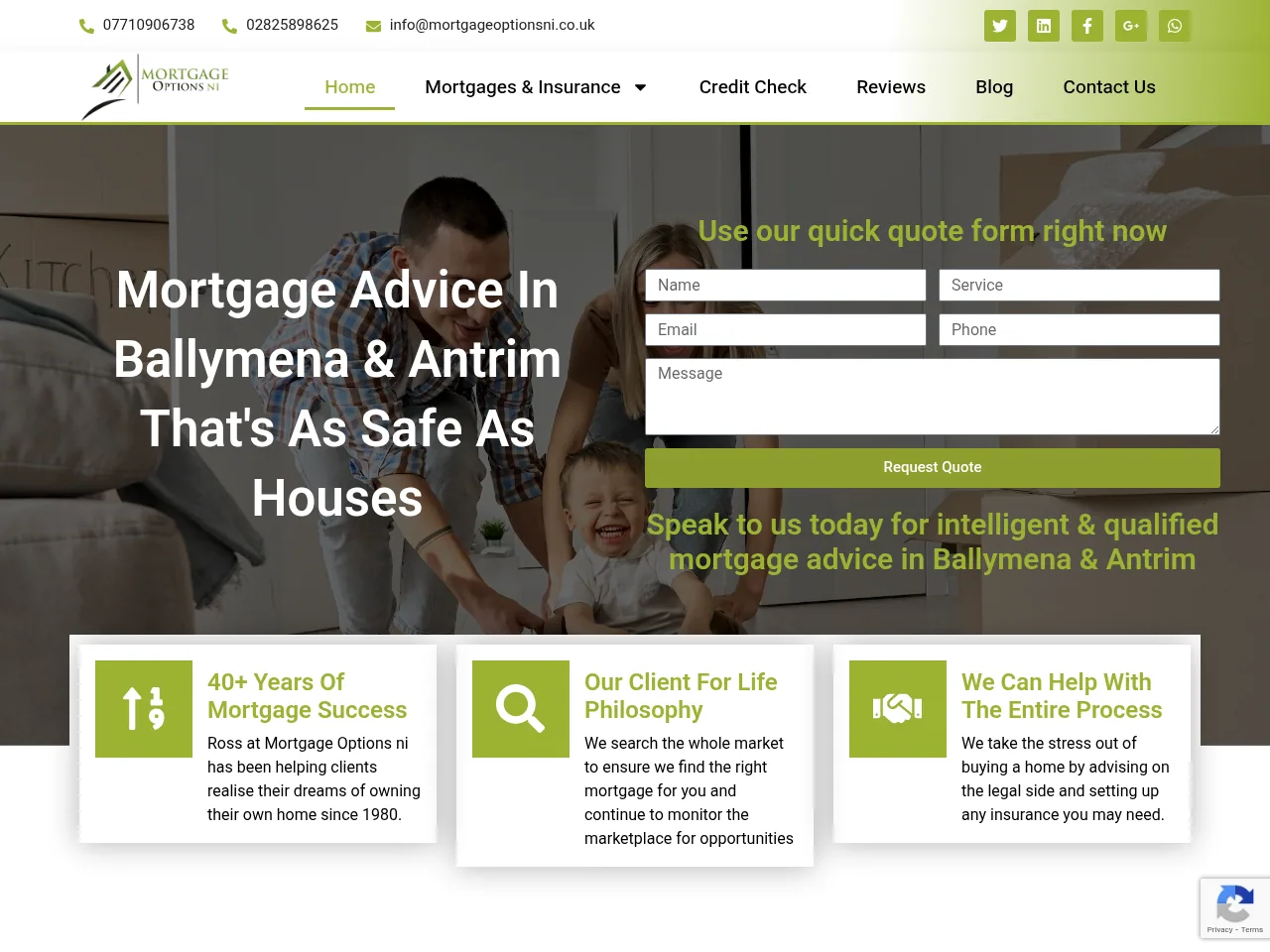 Mortgage Options NI website preview