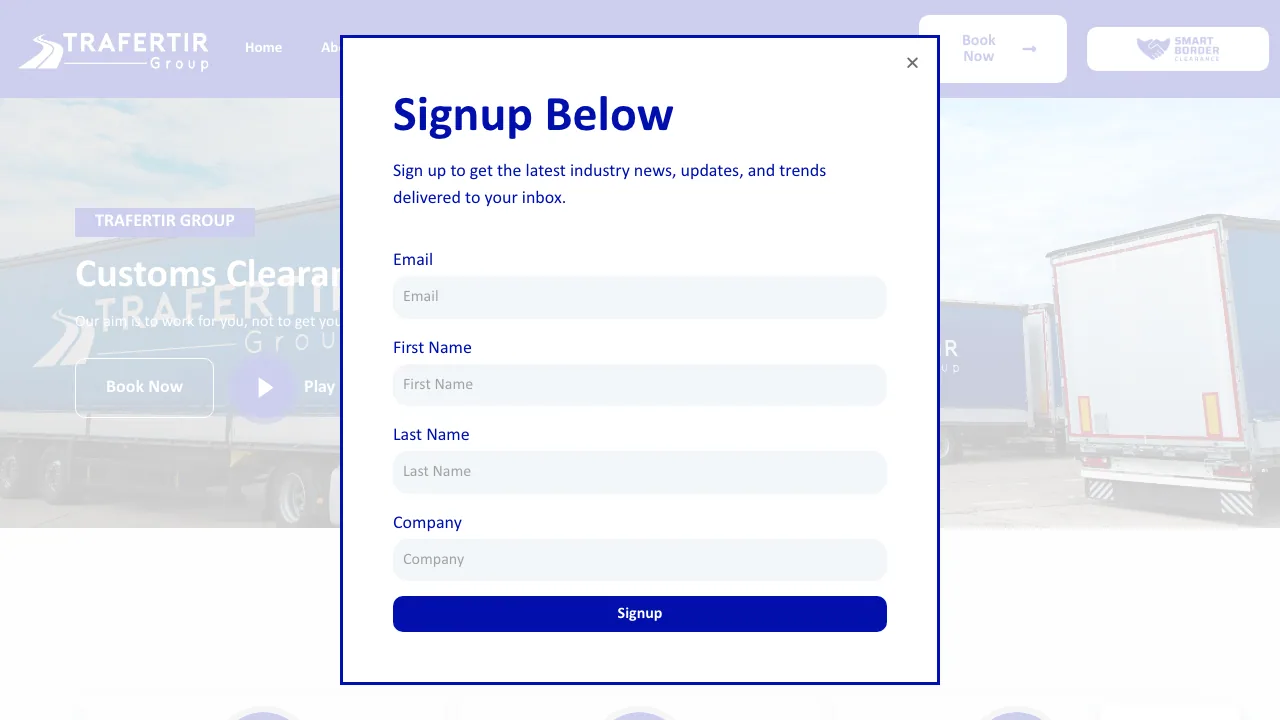 Trafertir Group - Customs Warehouse website preview