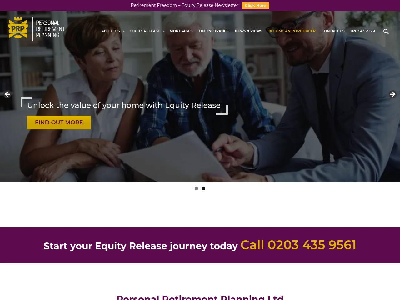 Personal Retirement Planning website preview