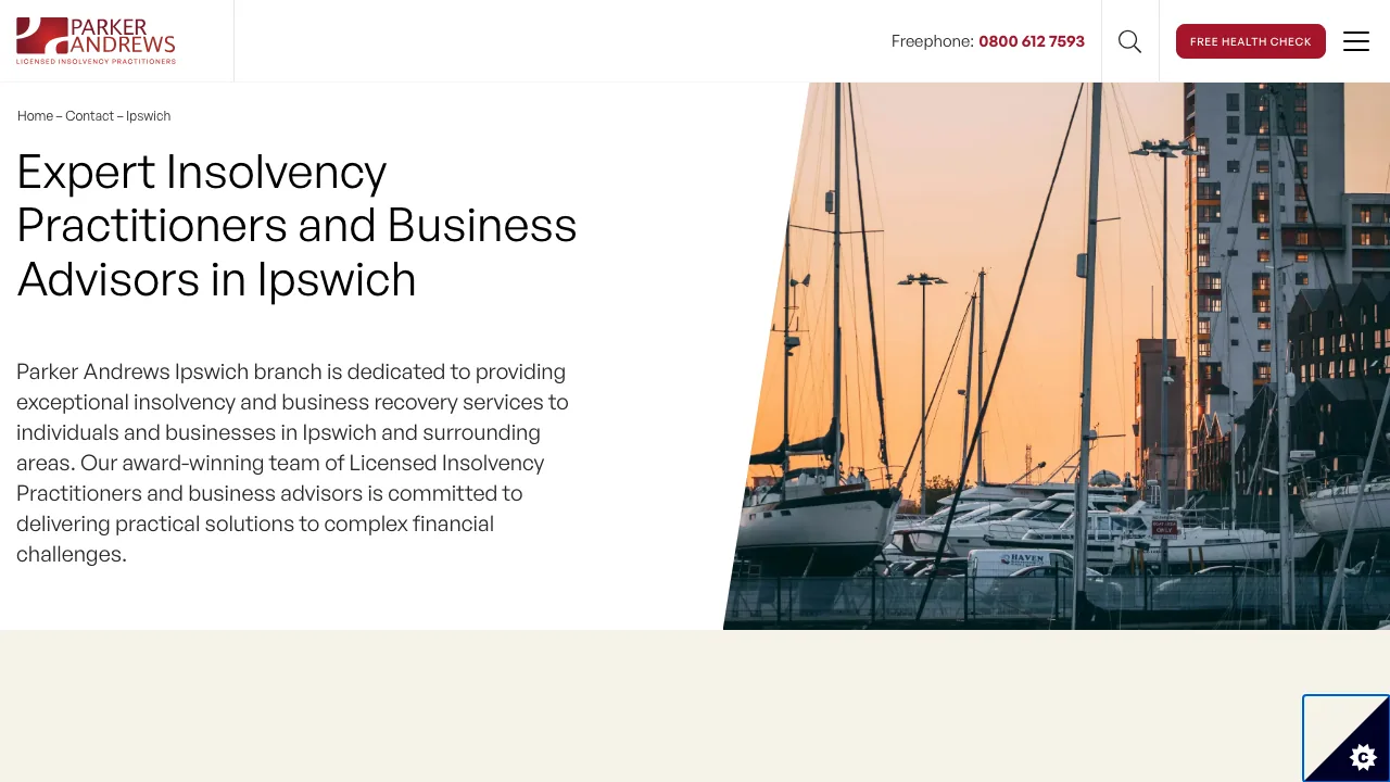 Parker Andrews Ipswich website preview