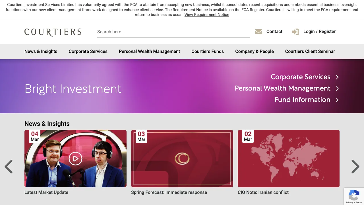 Courtiers - Wadebridge website preview