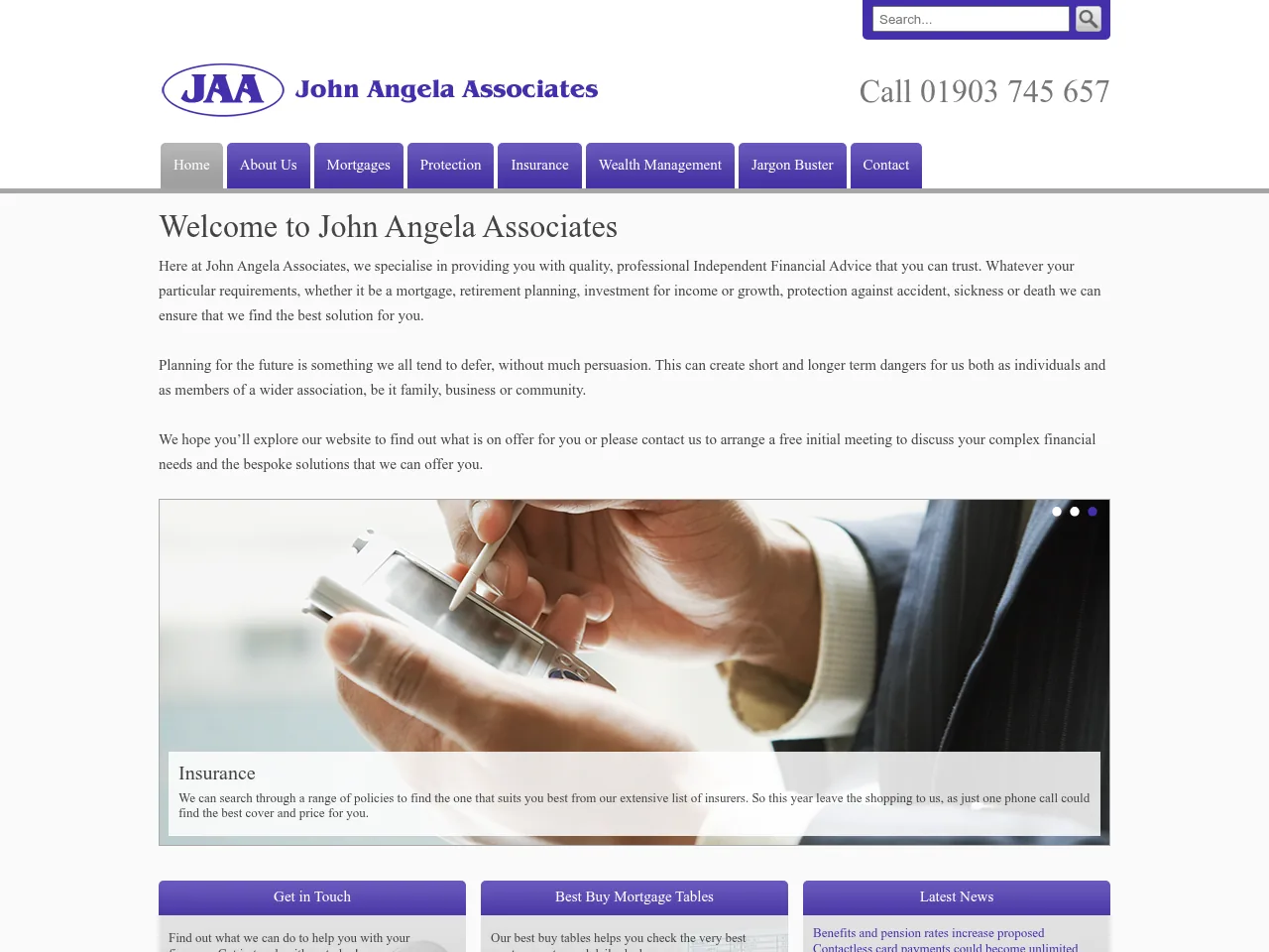 John Angela Associates website preview