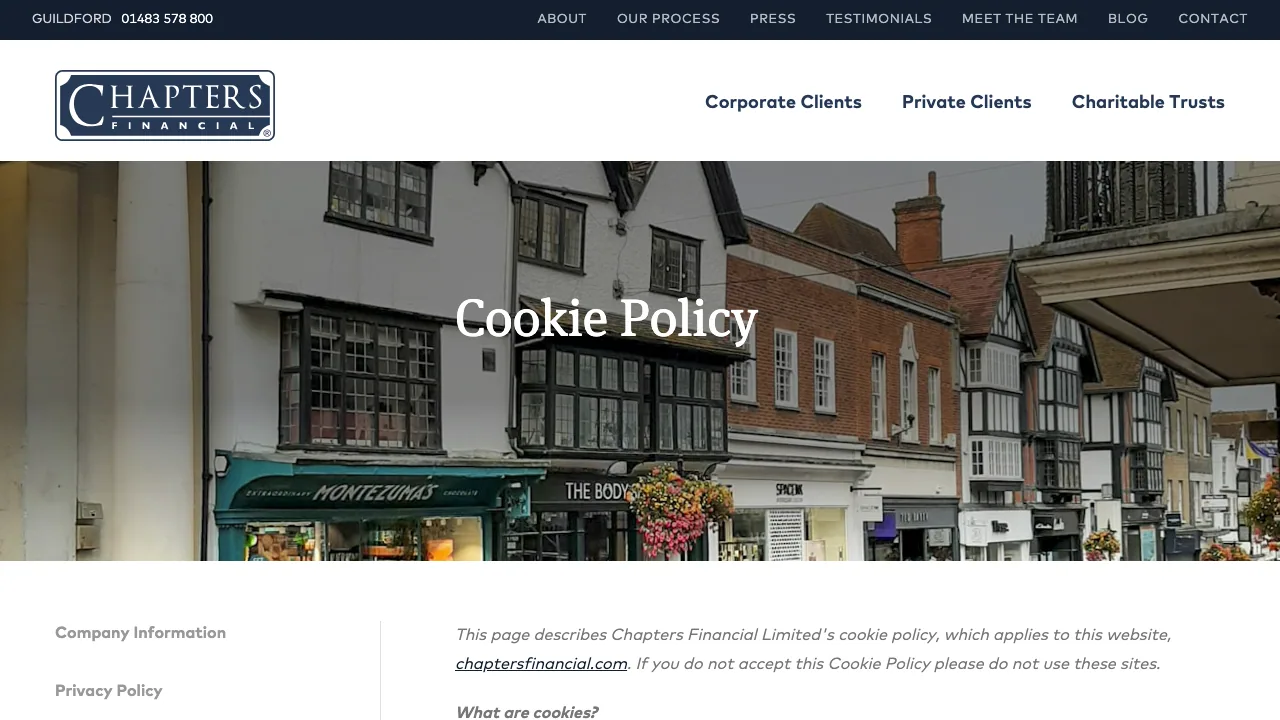 Chapters Financial Limited website preview