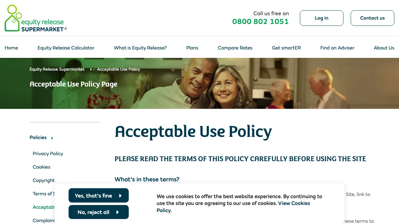 Equity Release Supermarket website preview