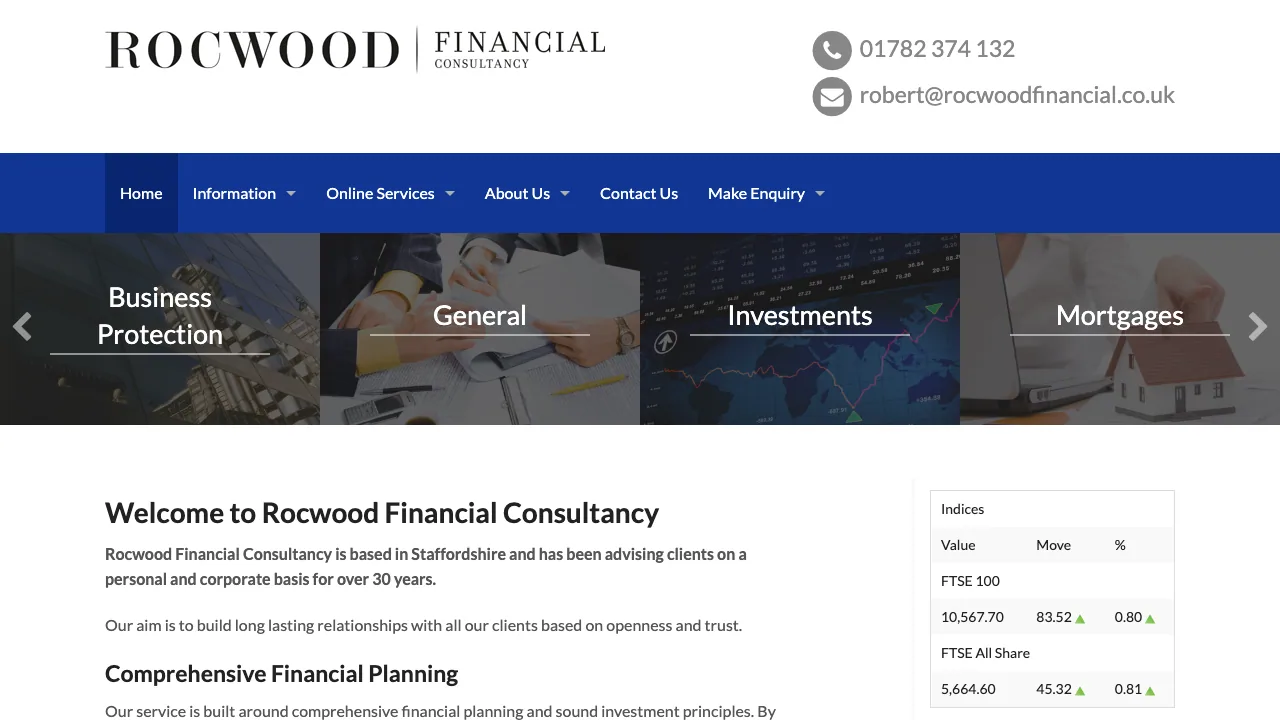 Rocwood Financial Consultancy website preview