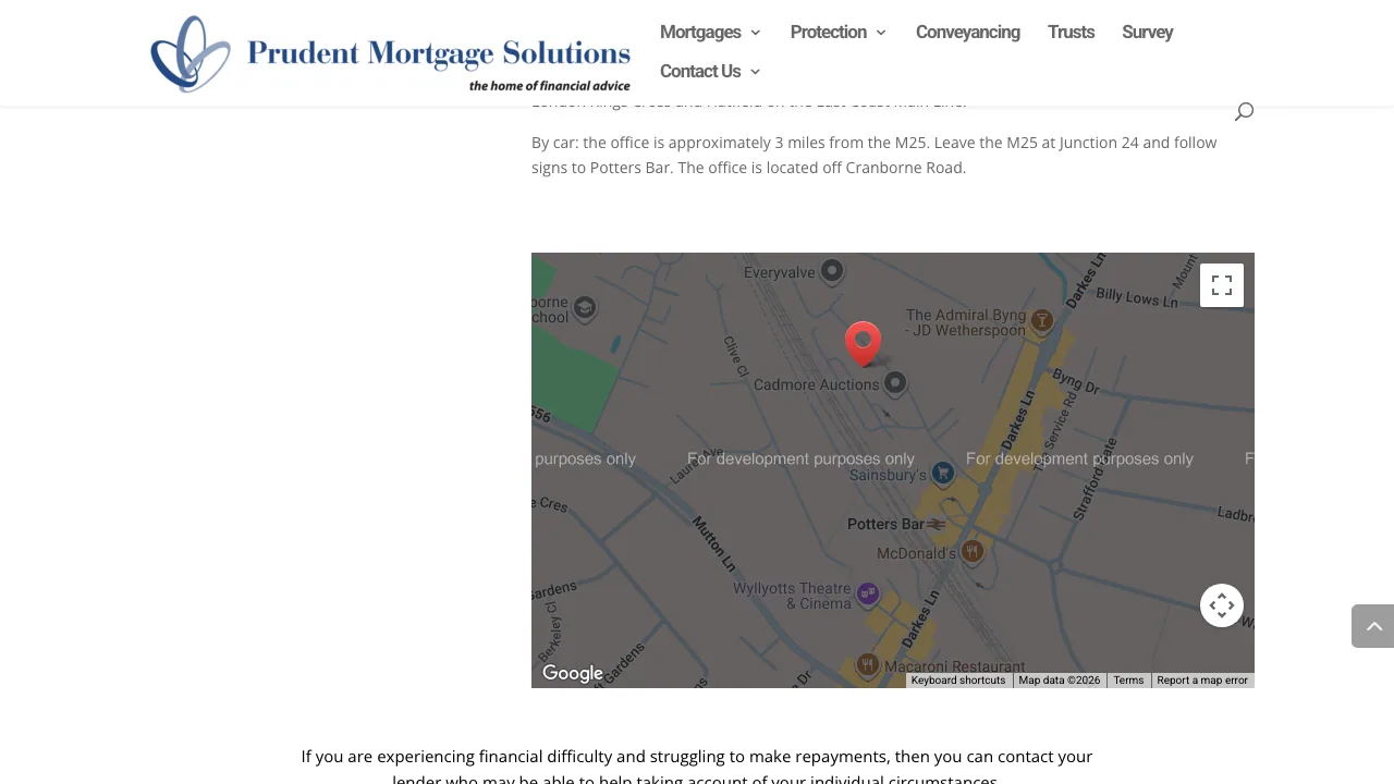 Prudent Mortgage Solutions Ltd website preview