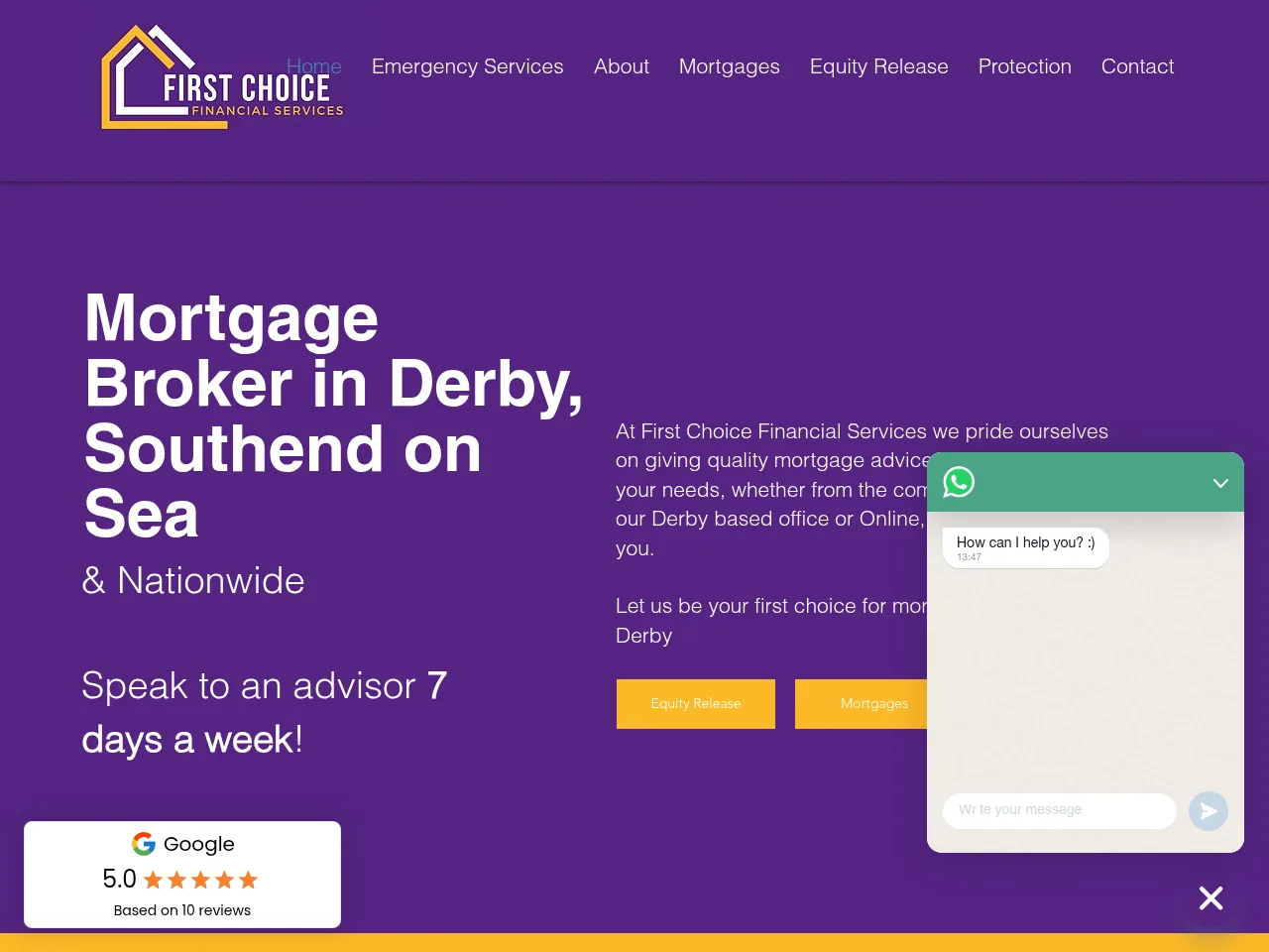 First Choice Financial Services website preview