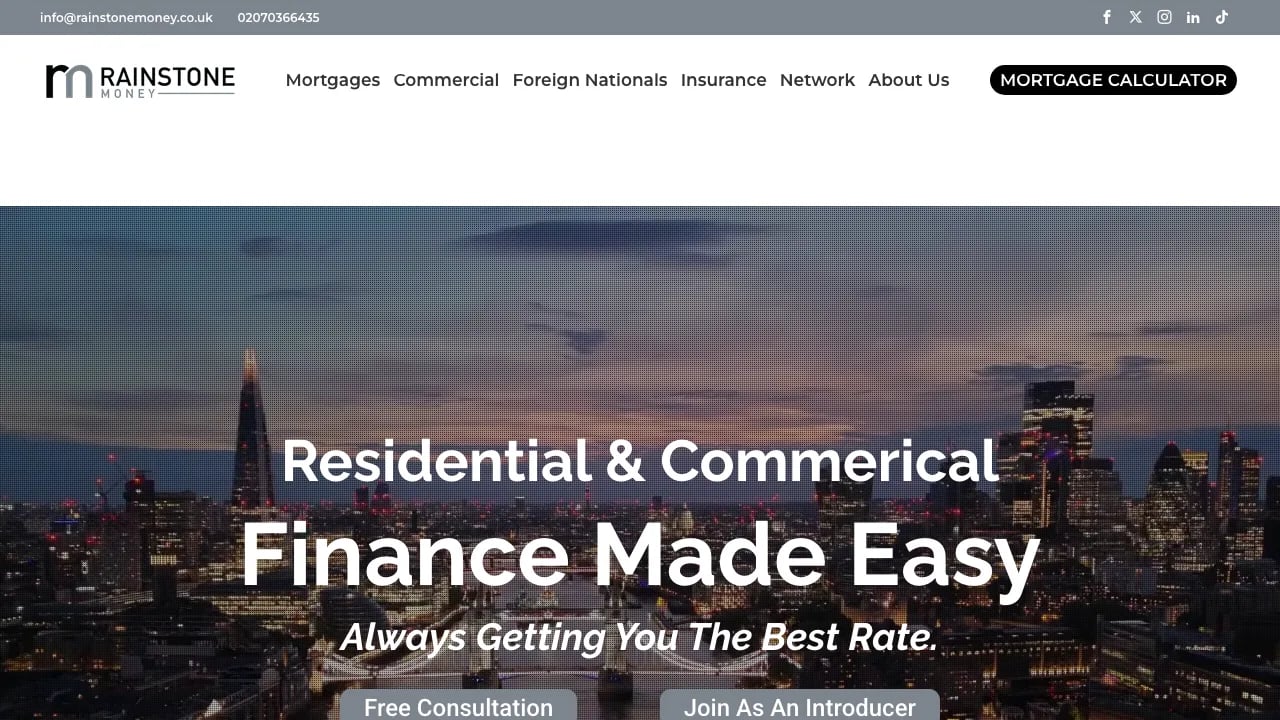 Rainstone Money: Mortgage Broker London website preview