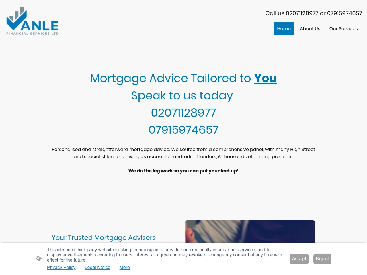 Vanle Financial Services website preview