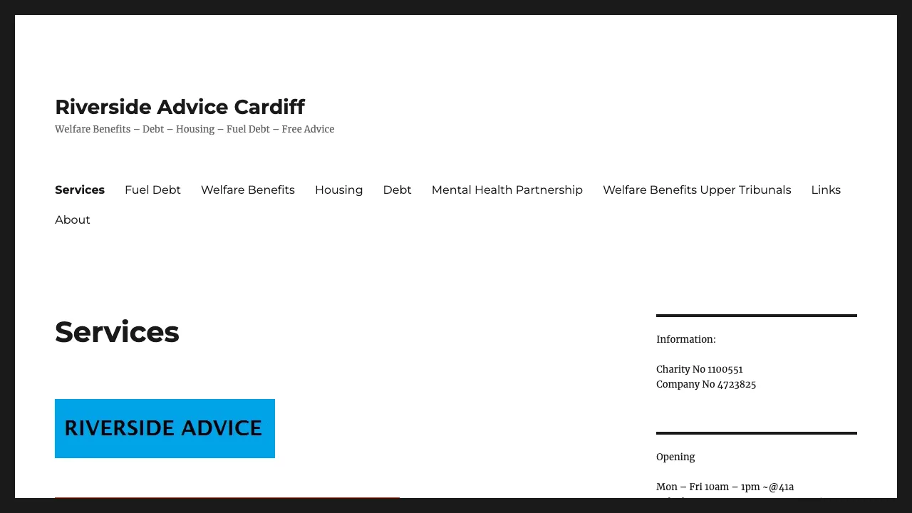 Riverside Advice website preview