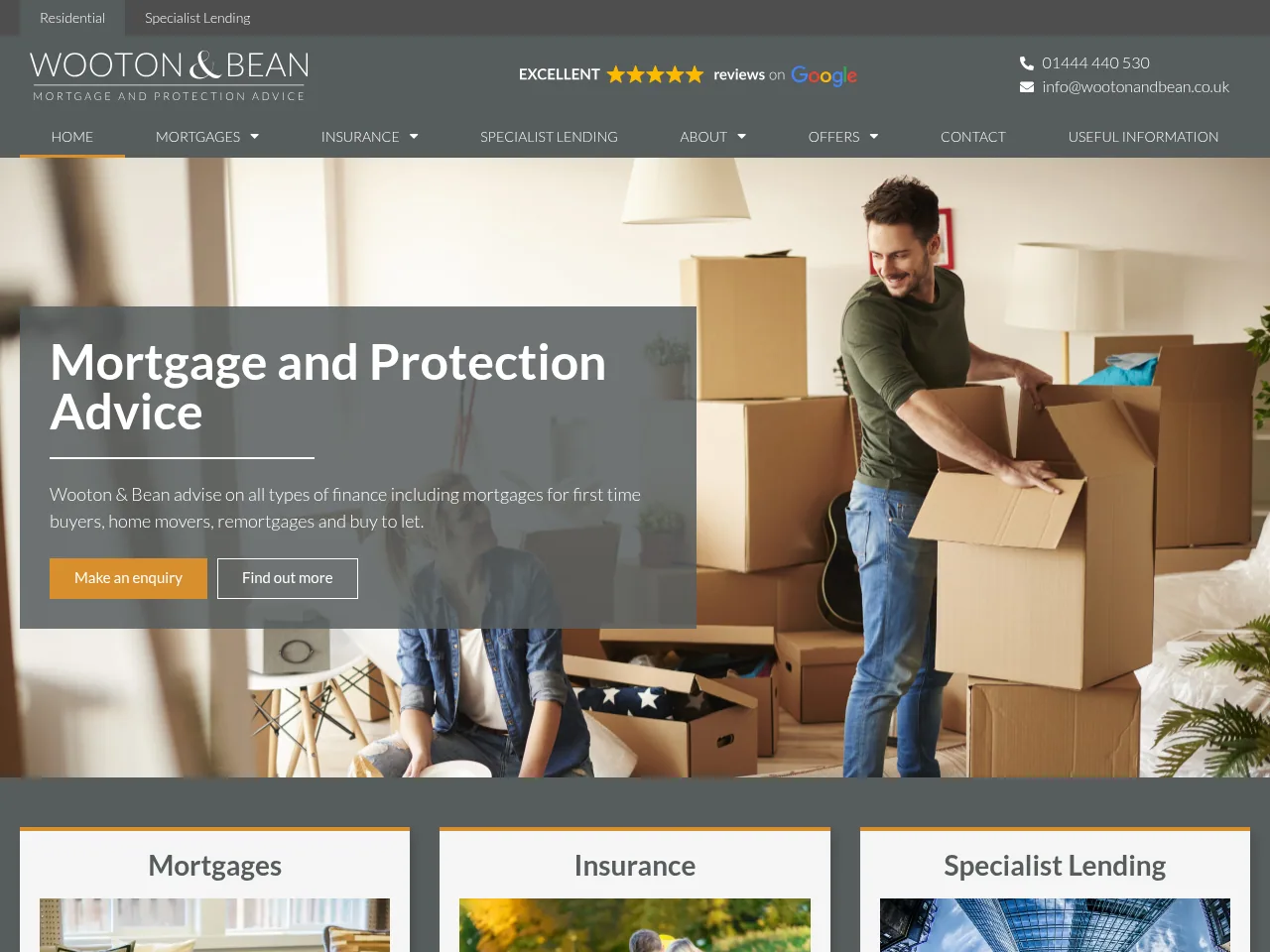 Wooton & Bean website preview