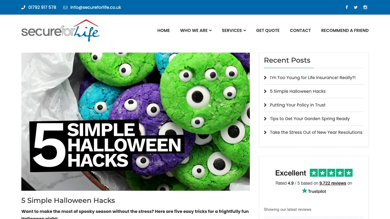 Secure for Life Ltd website preview