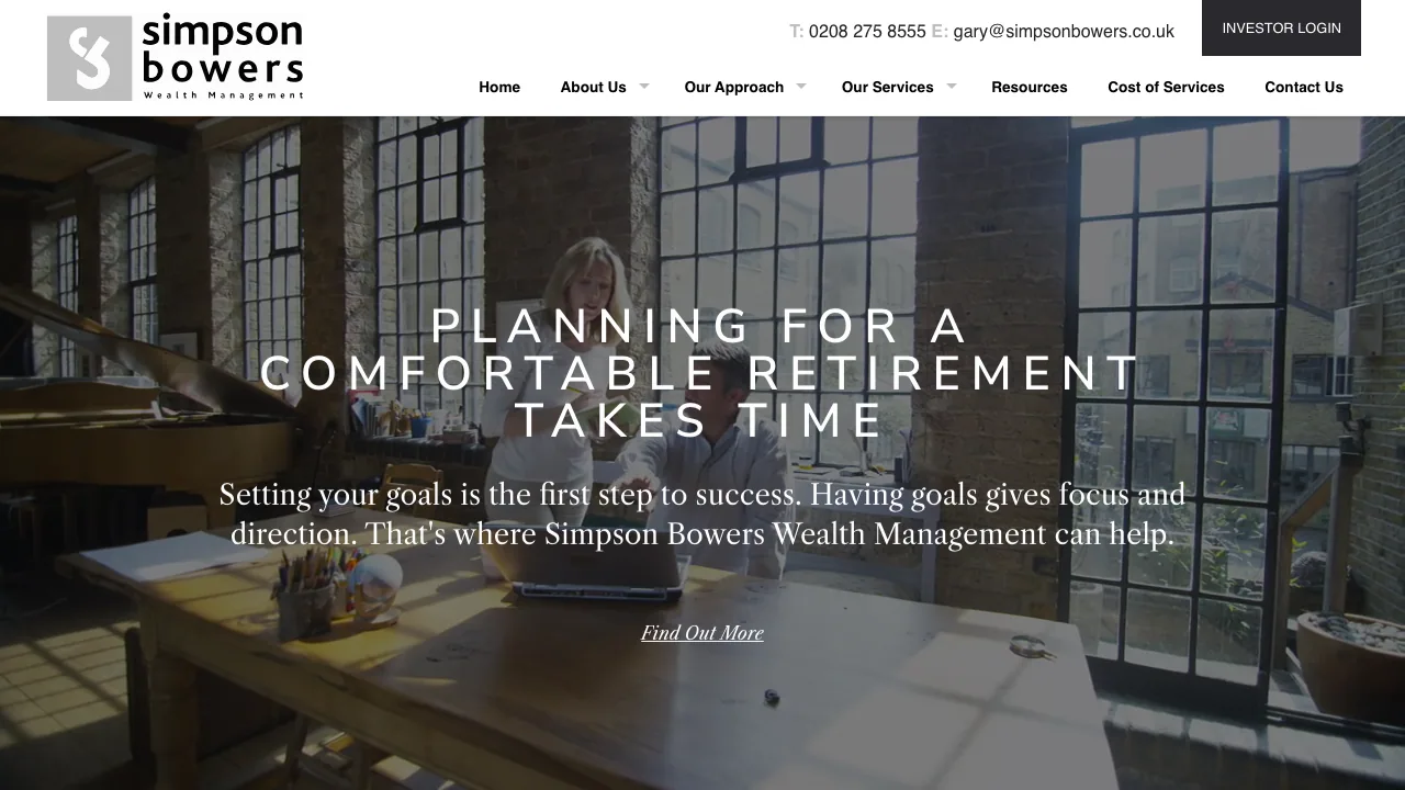 Simpsons Bowers website preview