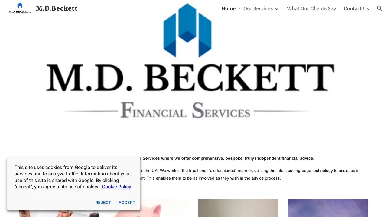 MD Beckett Financial Services website preview