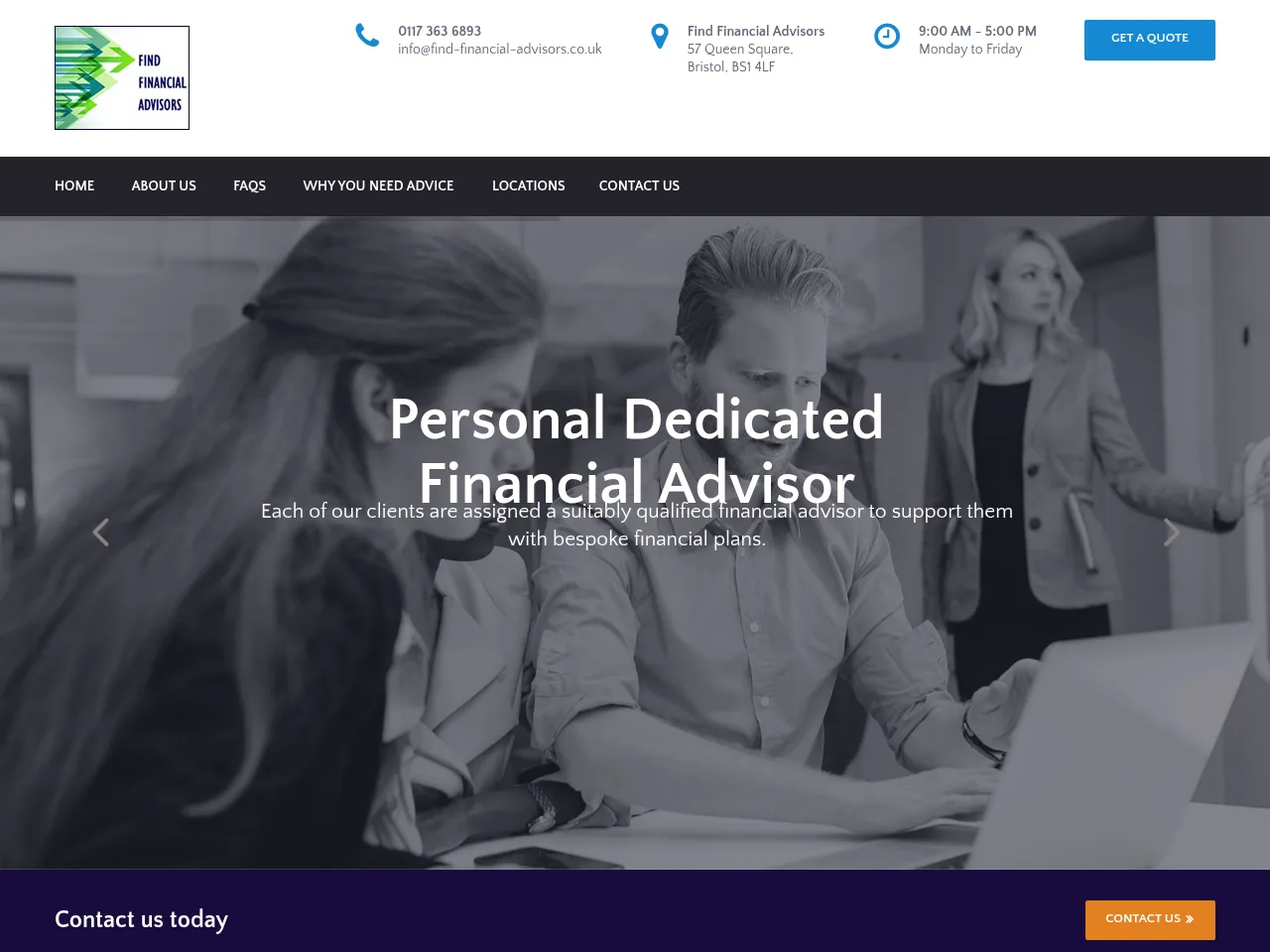 Find Financial Advisors website preview