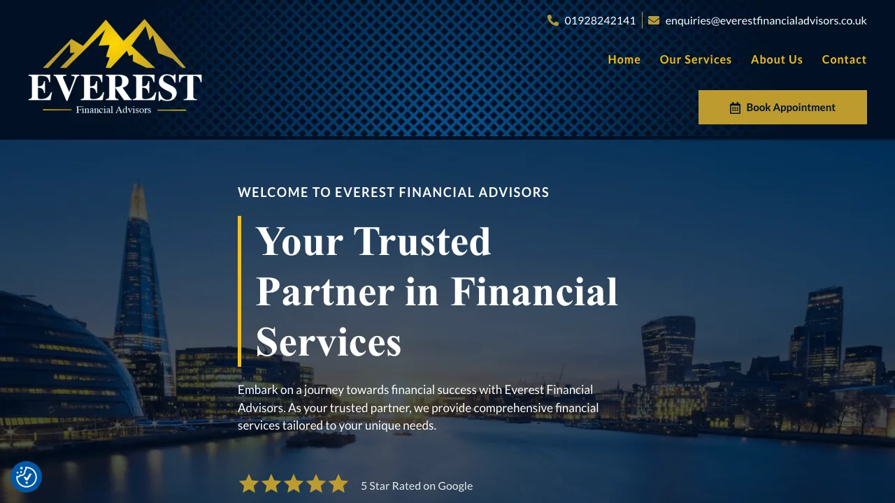 Everest Financial Advisors website preview