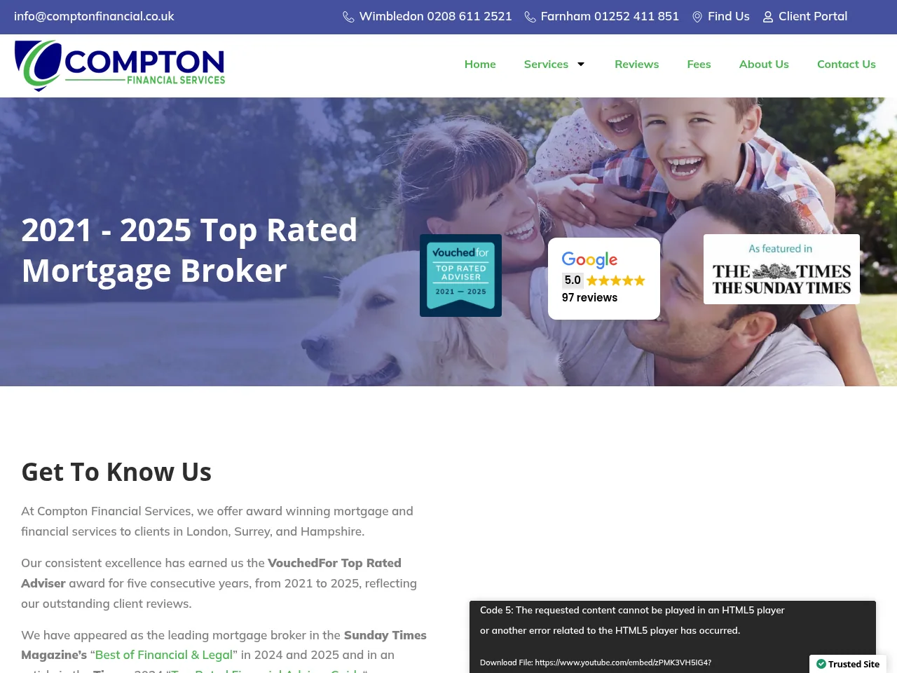 Compton Financial Services website preview