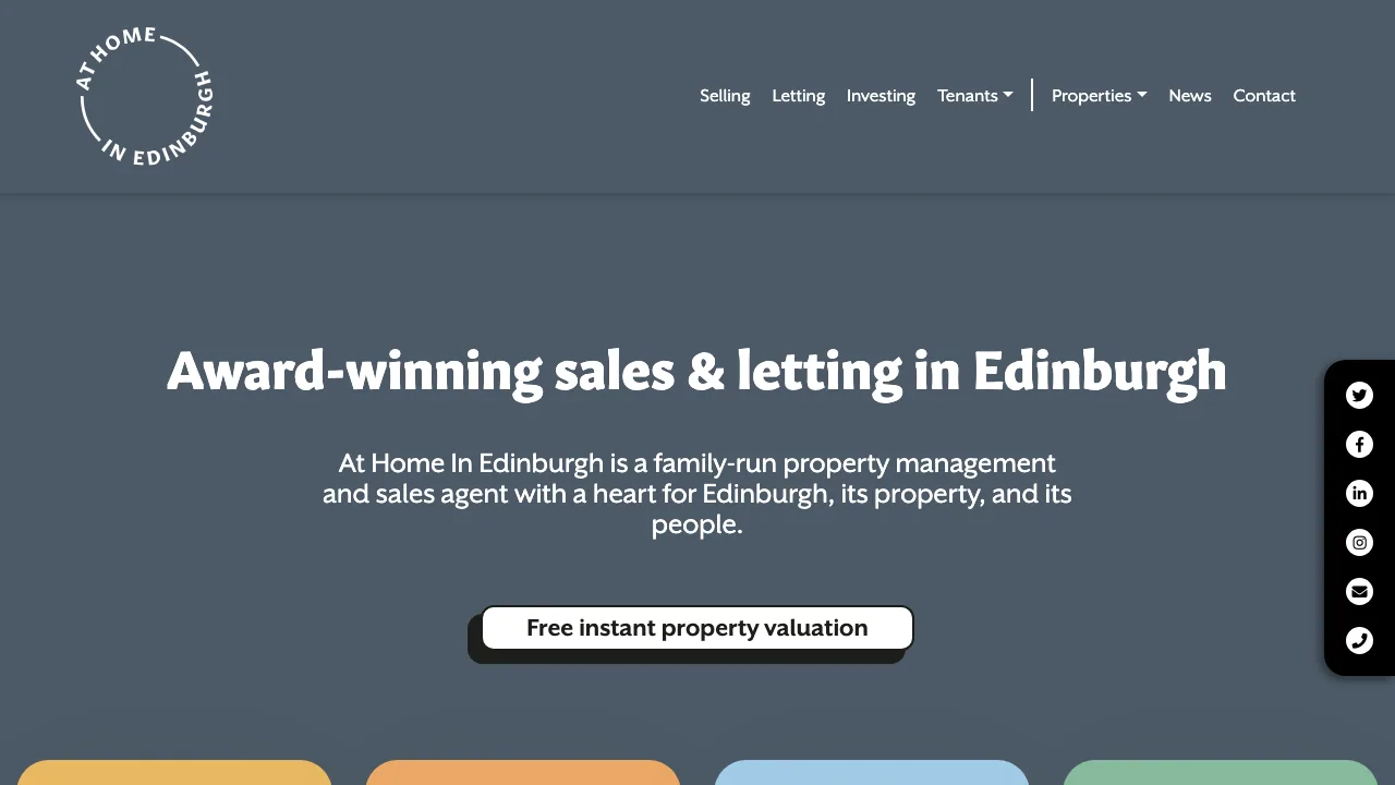 At Home In Edinburgh website preview