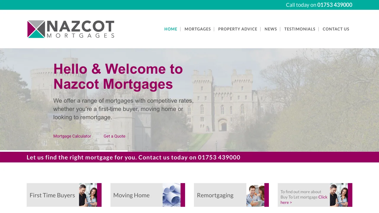 Nazcot Mortgage Advisers Burnham website preview