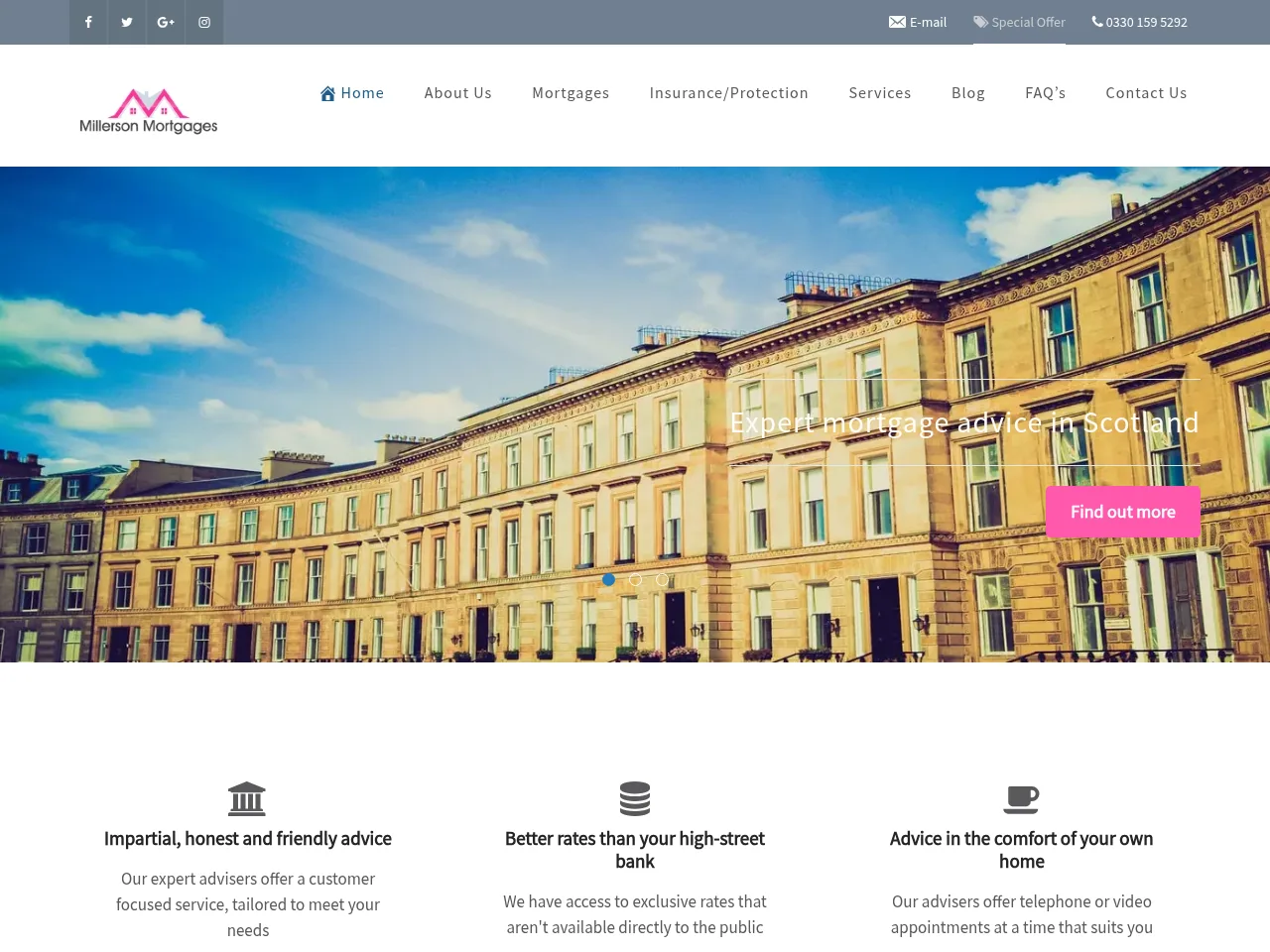 Millerson Mortgages website preview