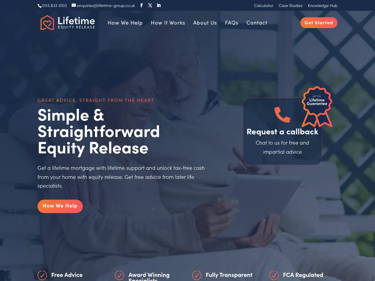 Lifetime Equity Release website preview