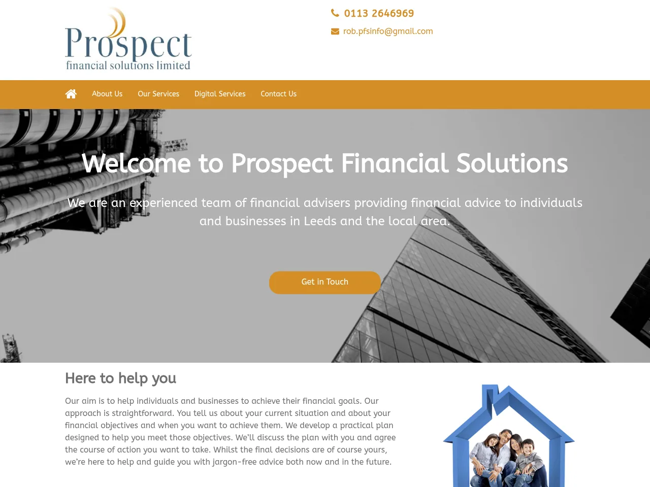Prospect Financial Solutions website preview
