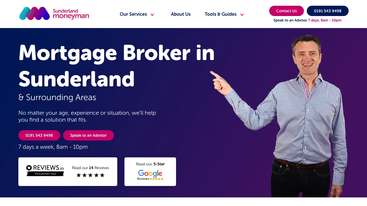 Sunderlandmoneyman - Mortgage Broker website preview