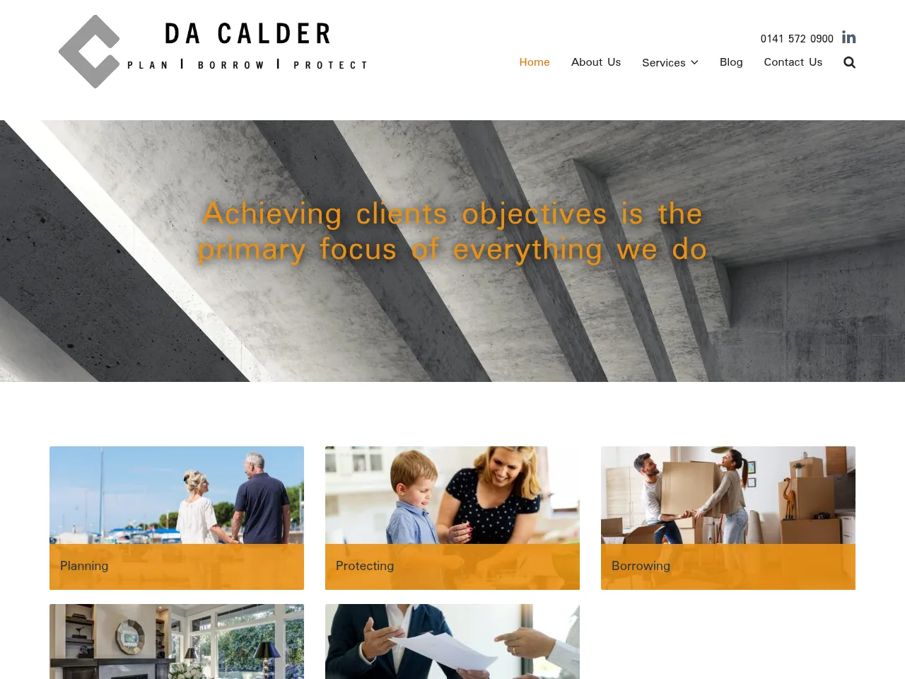 D A Calder website preview