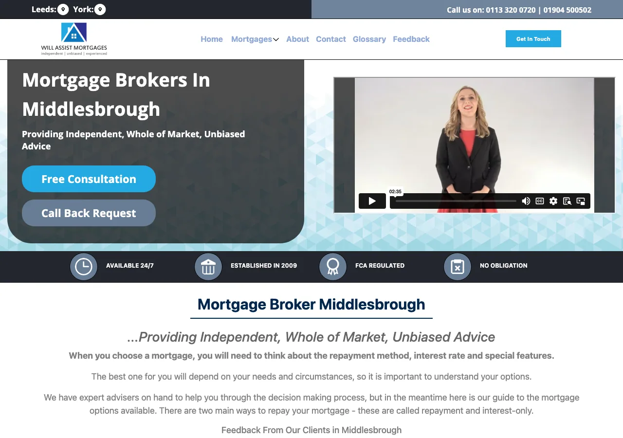 Mortgage Brokers Middlesbrough website preview