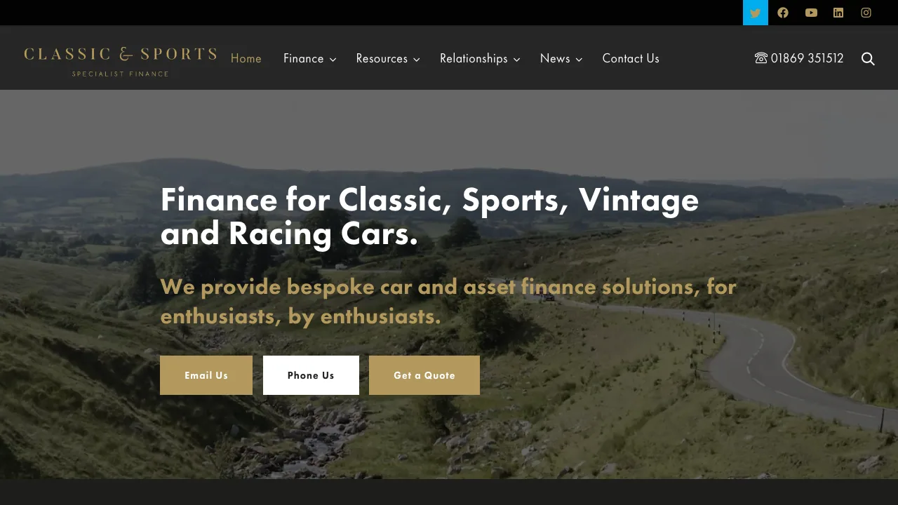Classic & Sports Finance website preview