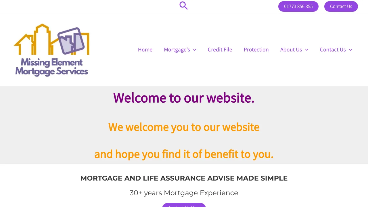 Missing Element Mortgage Services Ltd website preview