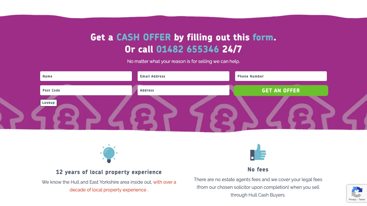Hull Cash Buyers website preview