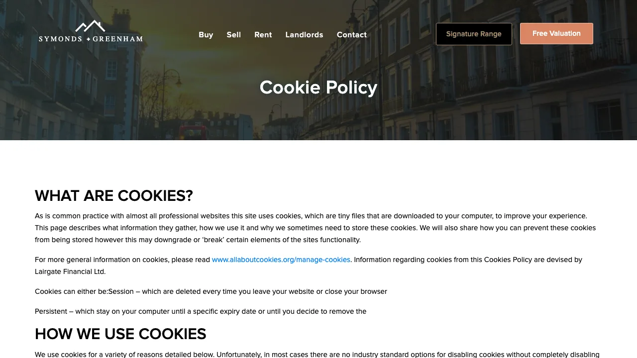 Symonds and Greenham website preview