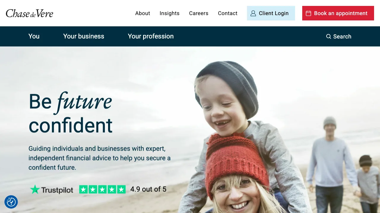 Chase de Vere website preview