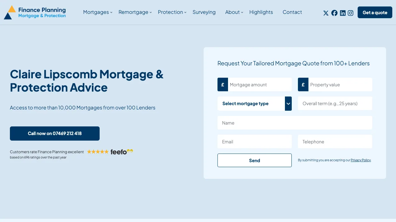 Finance Planning Group - Claire Lipscomb website preview