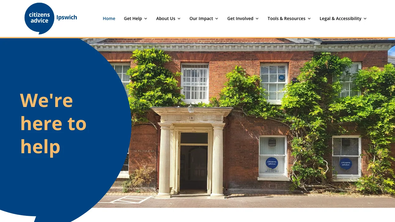 Citizens Advice Ipswich website preview