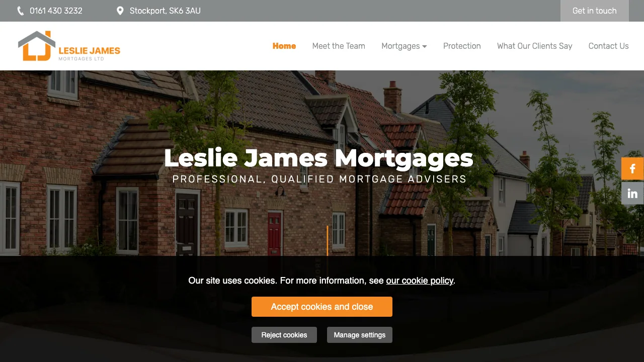Leslie James Mortgages Ltd website preview