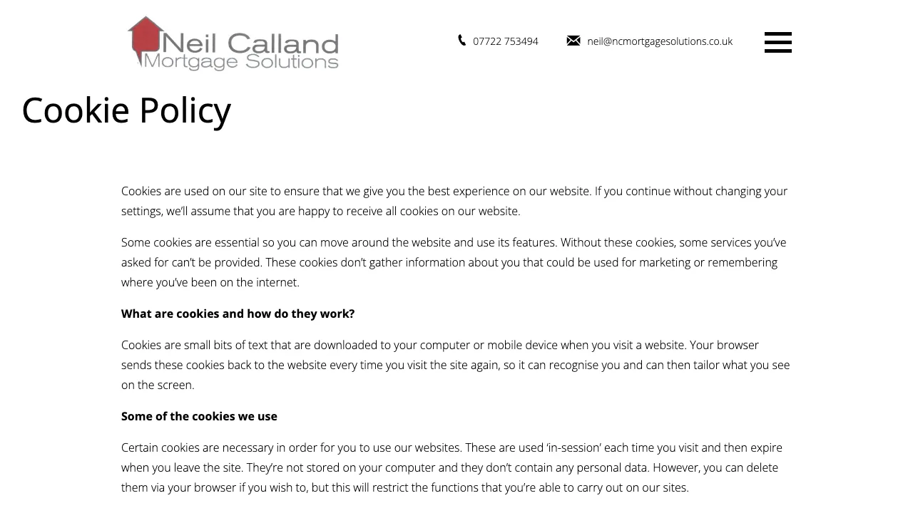 Neil Calland Mortgage Solutions website preview