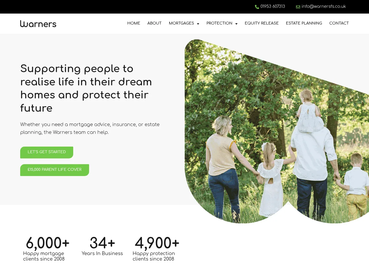 Warners Financial Services website preview