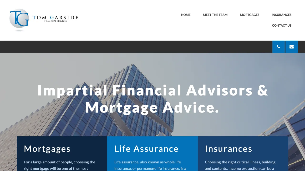 Tom Garside Financial Services website preview