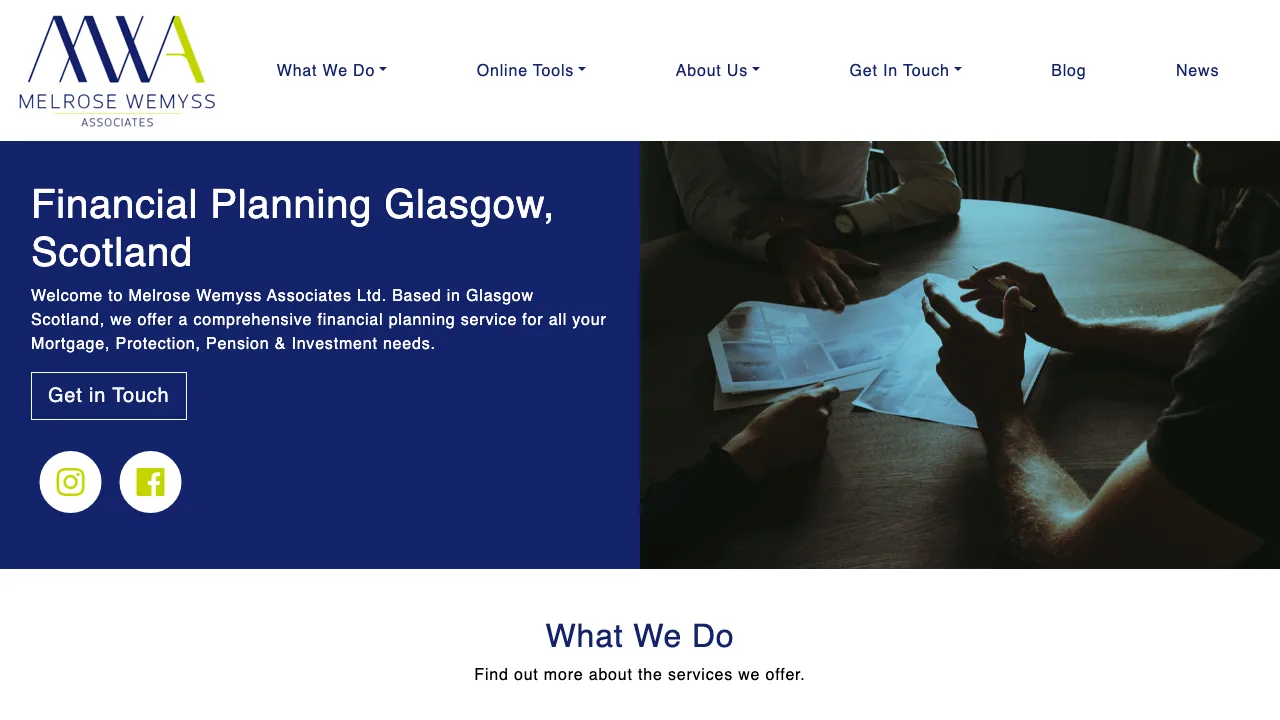 MELROSE WEMYSS ASSOCIATES website preview