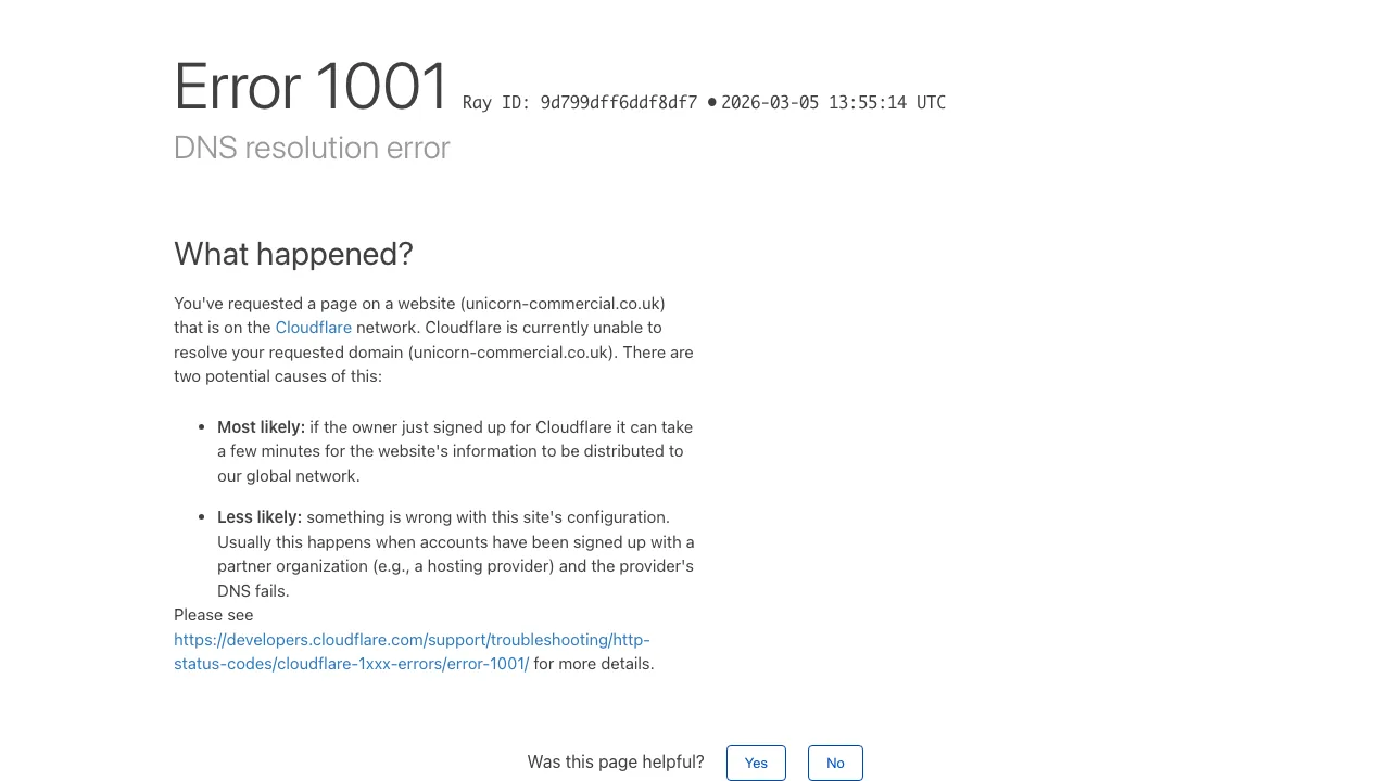 Unicorn Commercial website preview